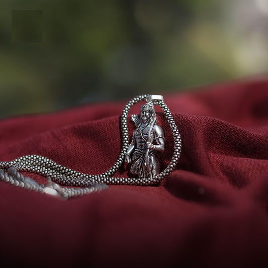 Lord Ram Premium Silver Pendant Chain